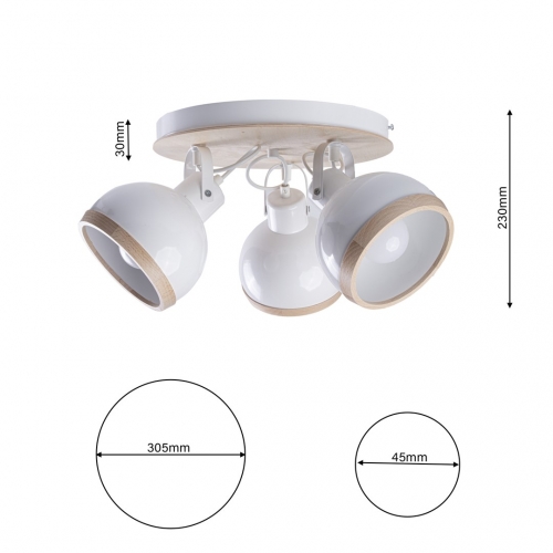 Lampa sufitowa OVAL WHITE 3xE27