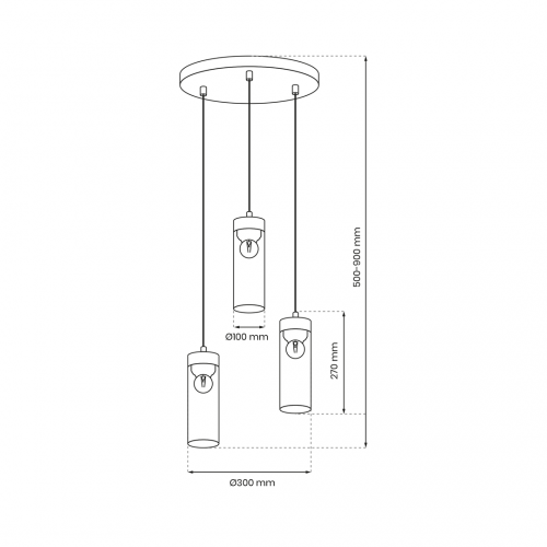 Lampa wisząca ELICA 3xE27