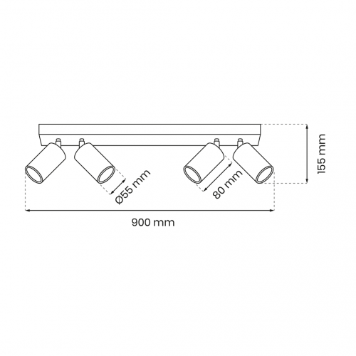 Lampa sufitowa HUDSON BLACK 4xGU10