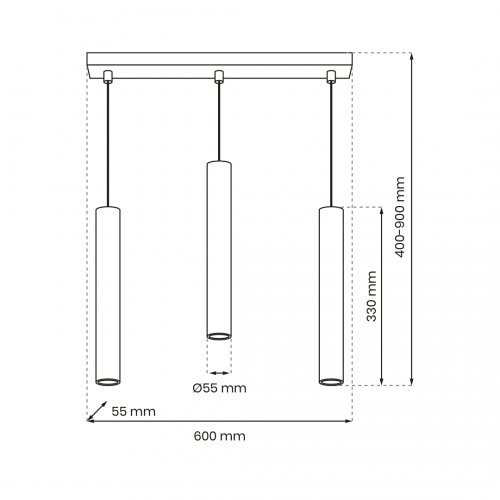 Lampa wisząca HUDSON WHITE 3xGU10