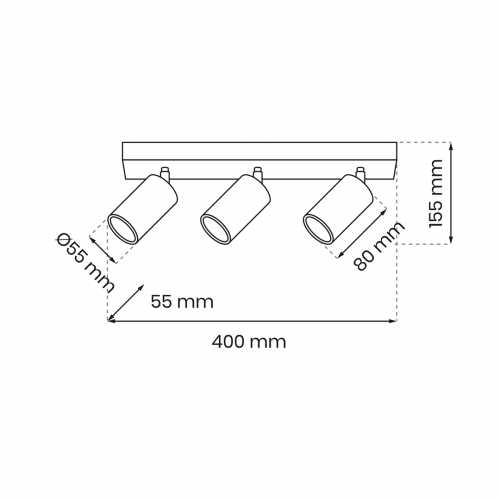 Lampa sufitowa HUDSON WHITE 3xGU10