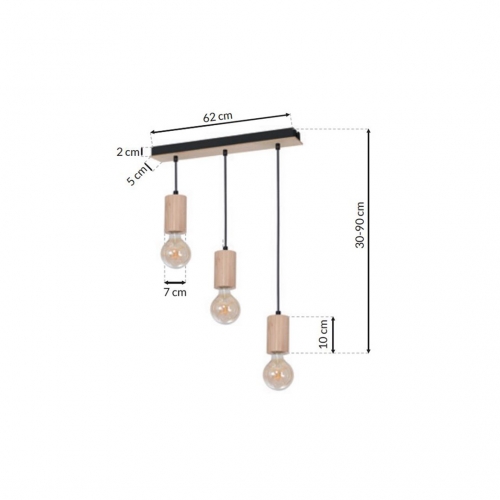 Lampa wisząca LINES 3xE27