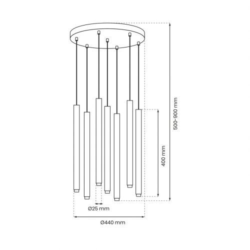 Lampa wisząca MONZA BRASS 7xG9 max 8W LED