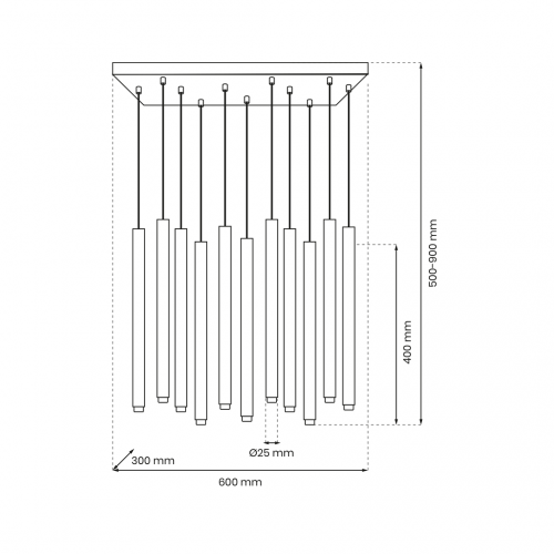 Lampa wisząca MONZA BLACK 11xG9 max 8W LED