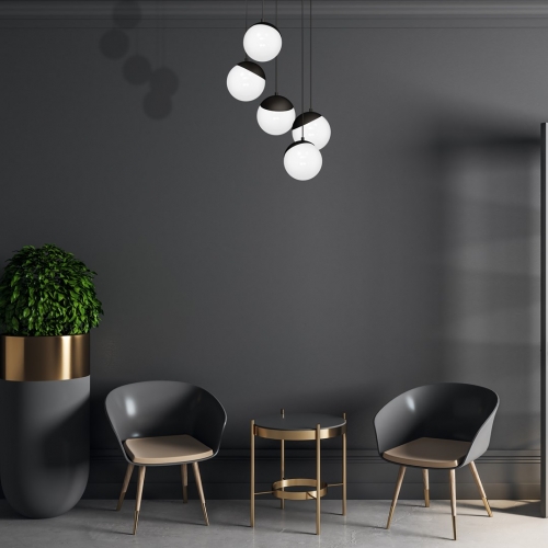 Lampa wisząca SFERA BLACK 5xE14