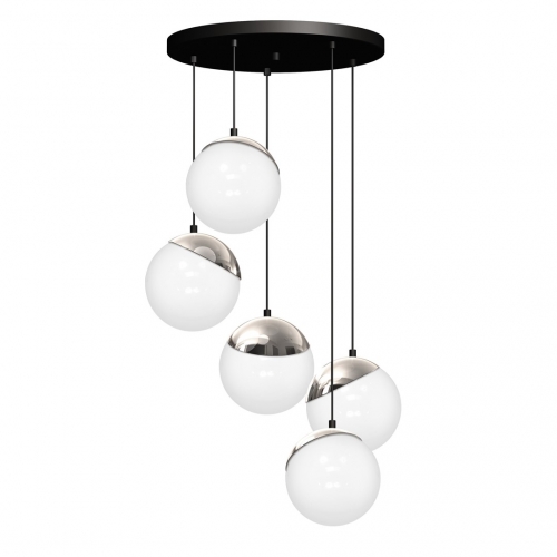 Lampa wisząca SFERA BLACK/CHROME 5xE14