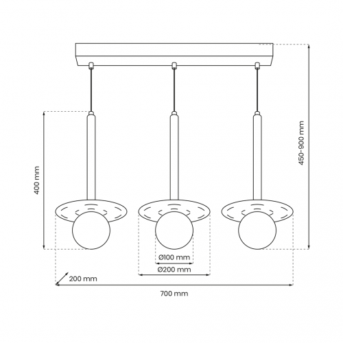 Lampa wisząca FUTURA 3xG9