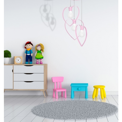 Lampa wisząca AMORE PINK 3xE27