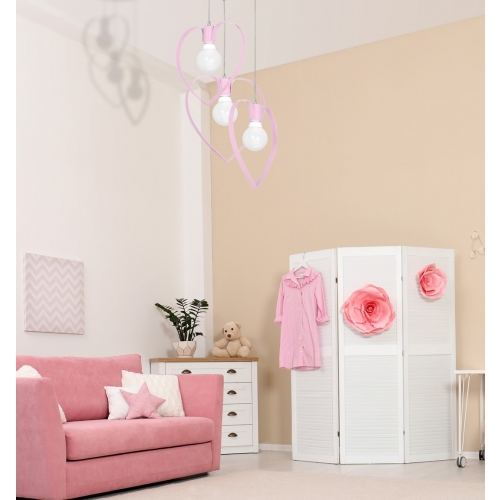 Lampa wisząca AMORE PINK 3xE27