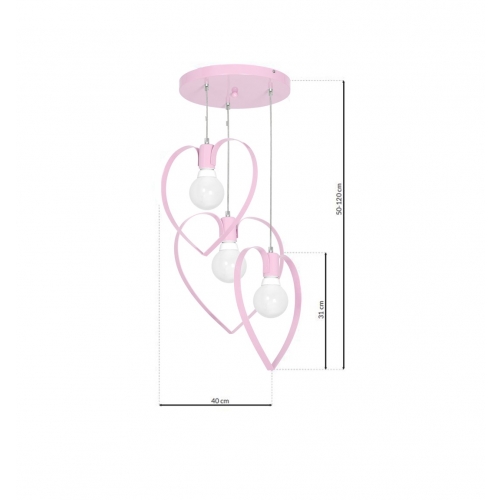 Lampa wisząca AMORE PINK 3xE27