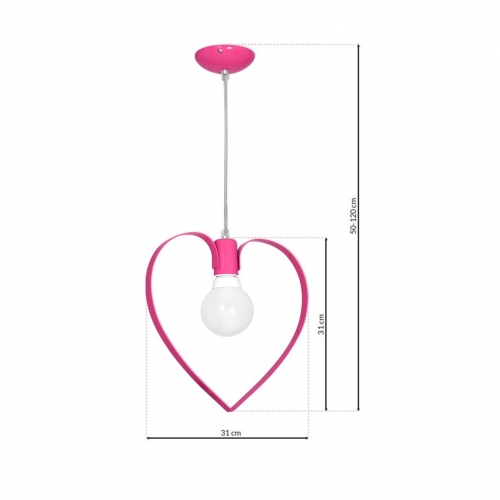 Lampa wisząca AMORE DARK PINK 1xE27