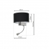 Kinkiet CASINO BLACK/CHROME 1xE27 + 1W LED