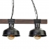 Lampa wisząca FARO BLACK/WOOD 3xE27